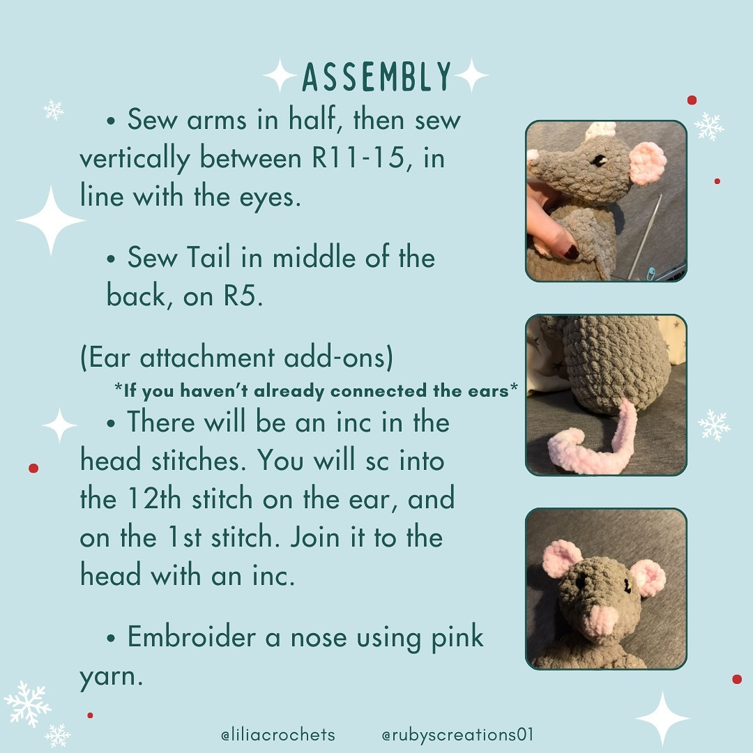 Crochet Pattern: Stark the Santa Rat