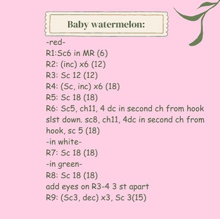 Crochet Pattern: Two Leggy Watermelons