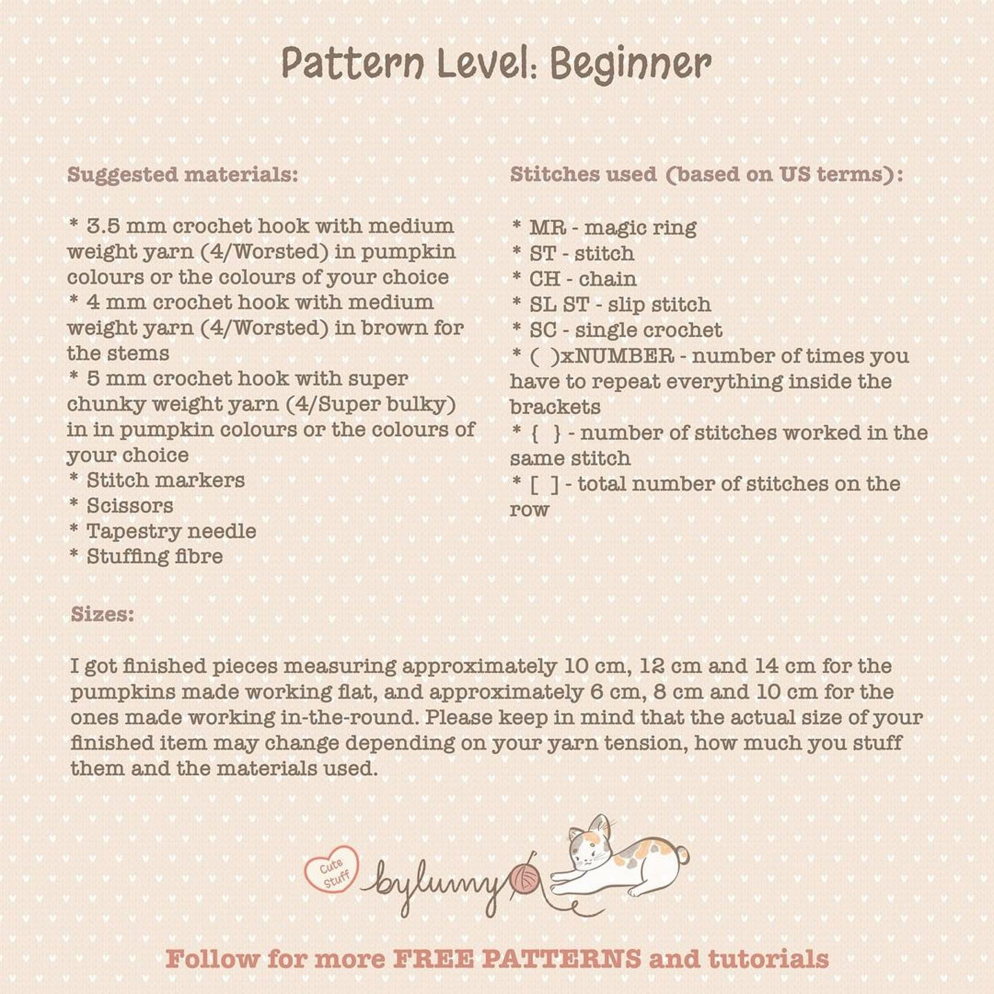 Crochet Pumpkin Pattern Chart