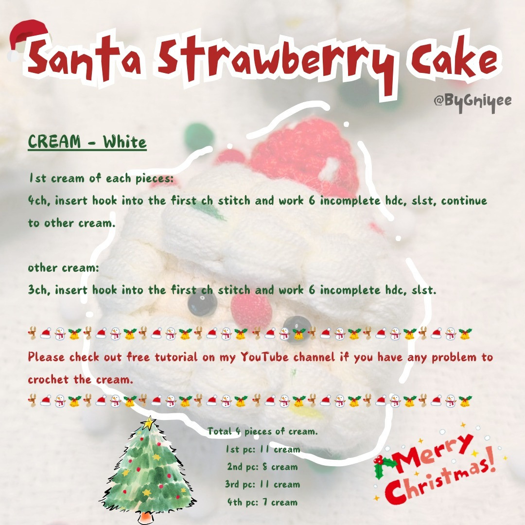 Crochet Santa Strawberry Cake Pattern