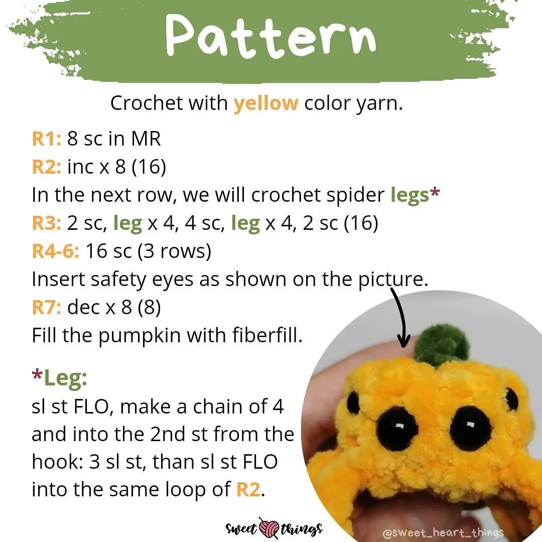 Crochet Spider Pumpkin: No-Sew Pattern