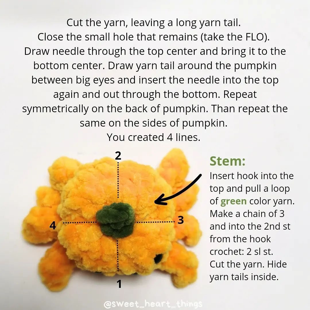 Crochet Spider Pumpkin: No-Sew Pattern