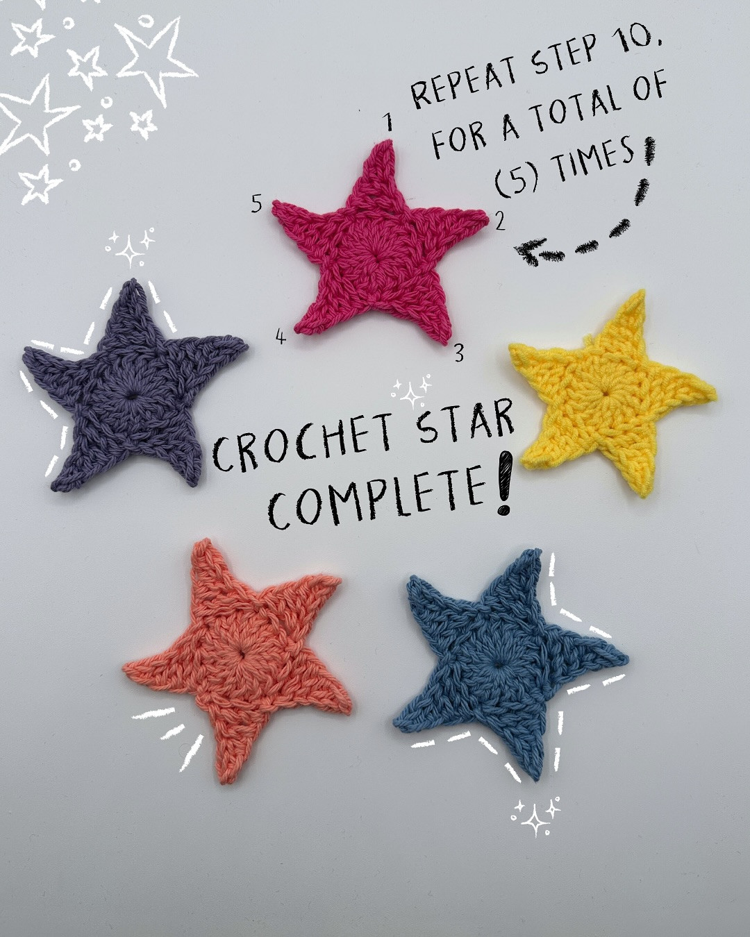 Crochet Star Tutorial: 10 Easy Steps