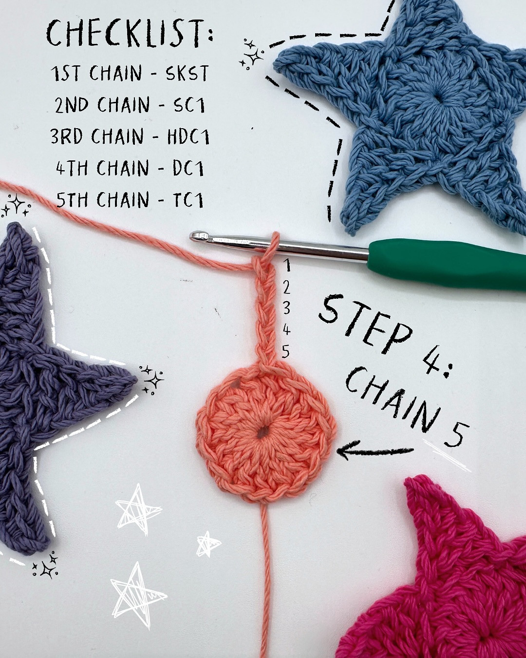 Crochet Star Tutorial: 10 Easy Steps