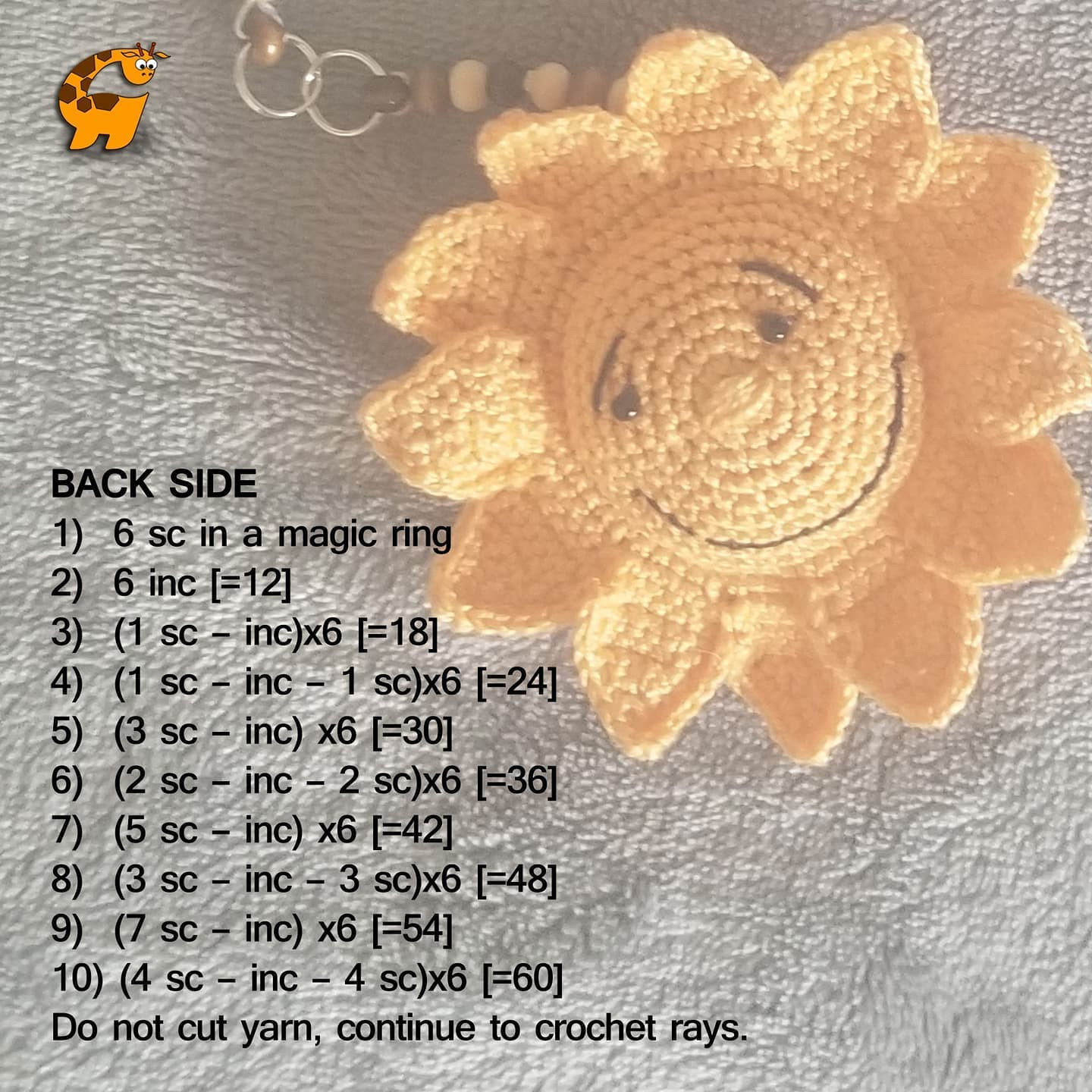 Crochet Sun & Cloud Amigurumi Keychain Pattern