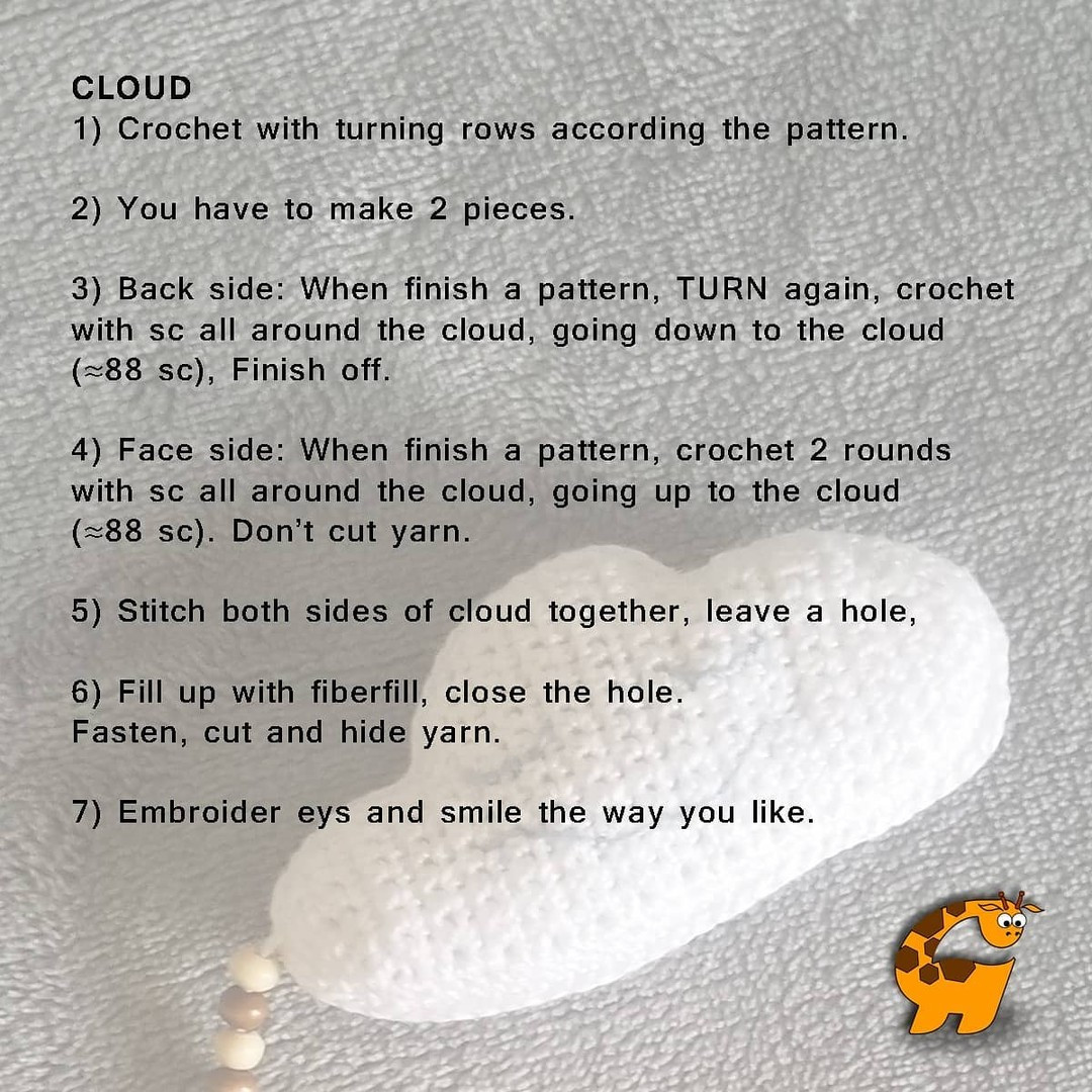 Crochet Sun & Cloud Amigurumi Keychain Pattern