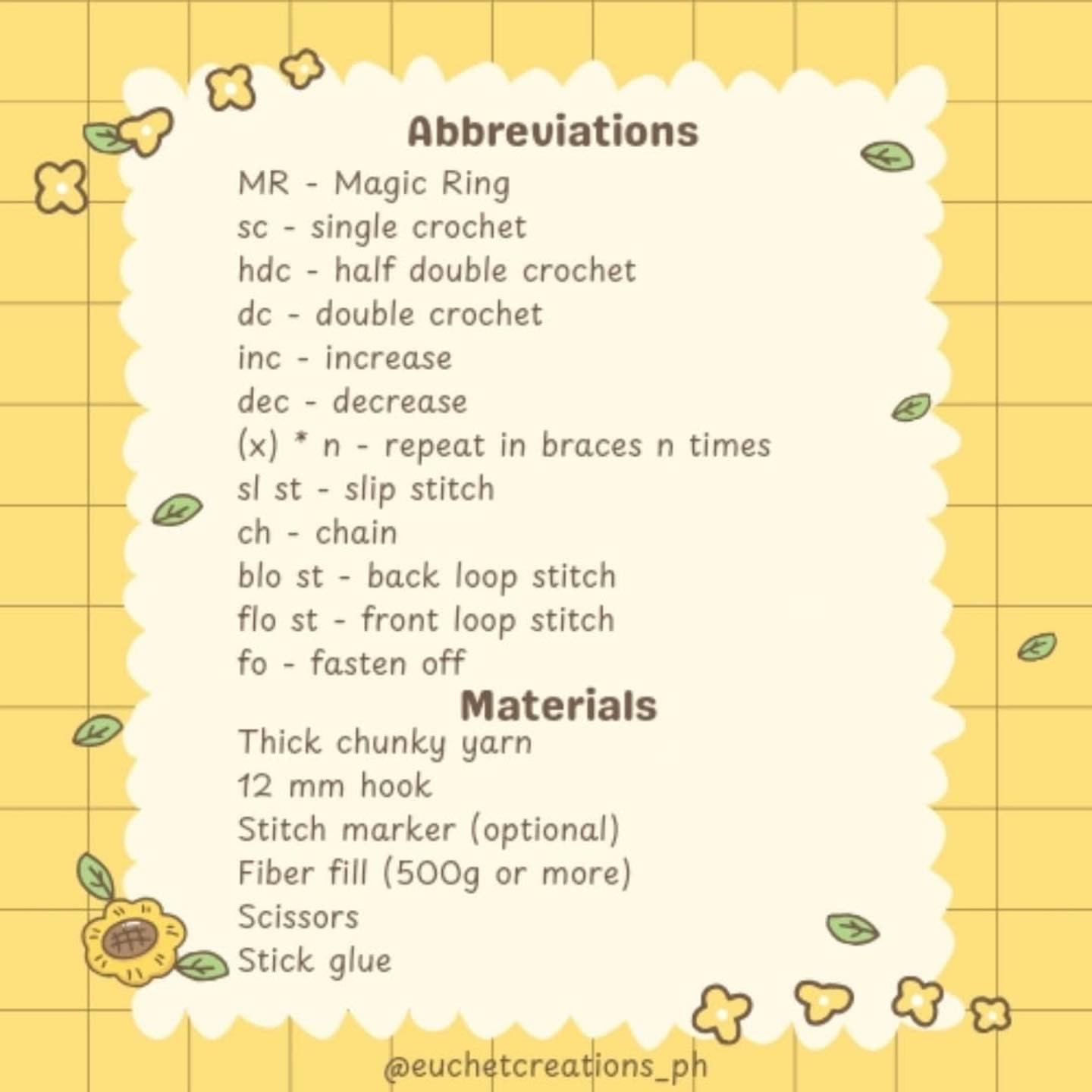 Crochet Sunflower Bouquet Pattern Chart