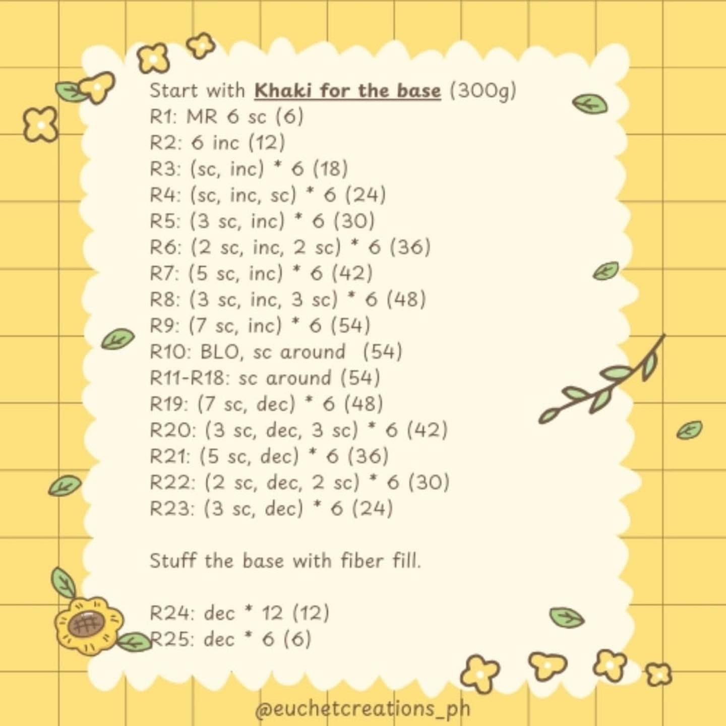 Crochet Sunflower Bouquet Pattern Chart