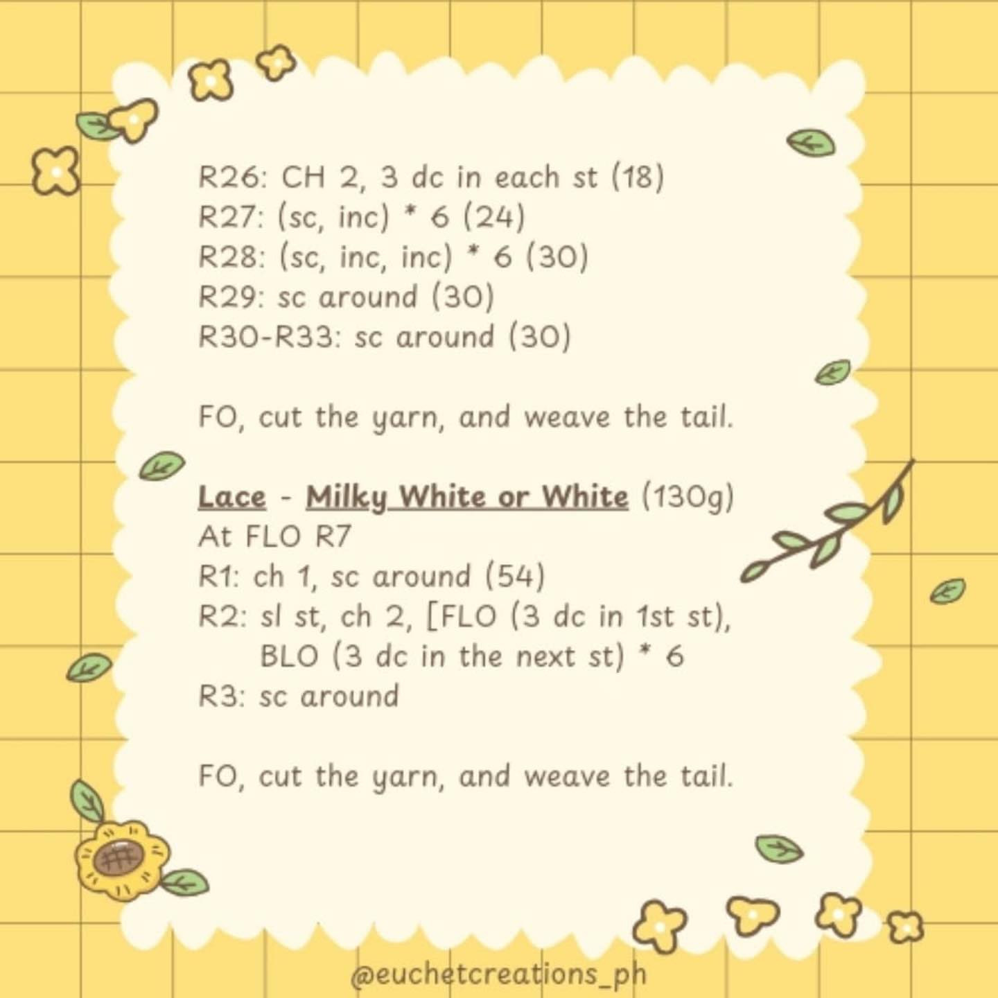 Crochet Sunflower Bouquet Pattern Chart