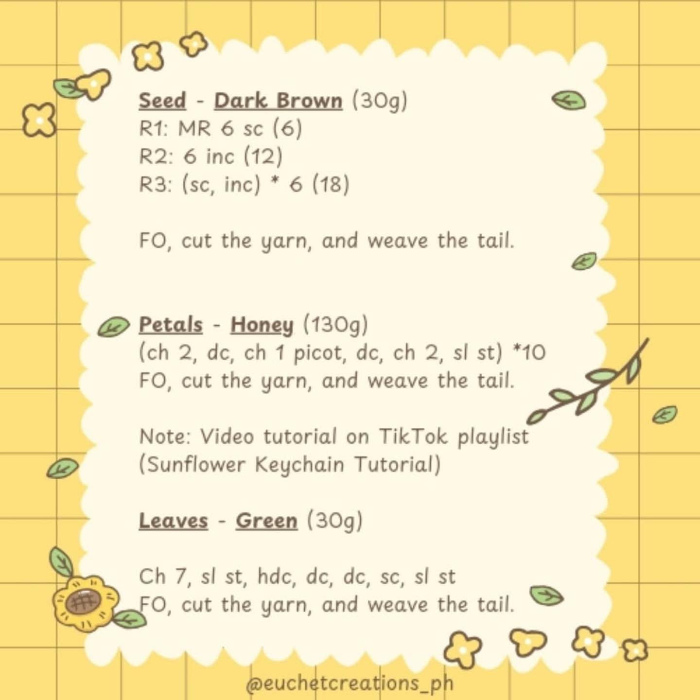 Crochet Sunflower Bouquet Pattern Chart
