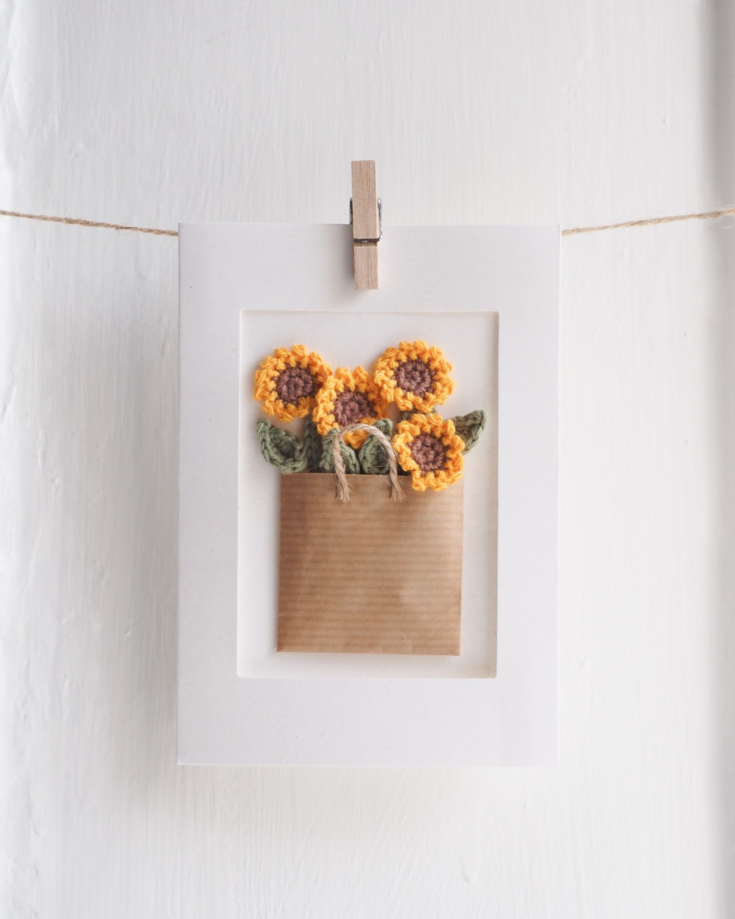 Crochet Sunflower Gift Bag Frame Chart