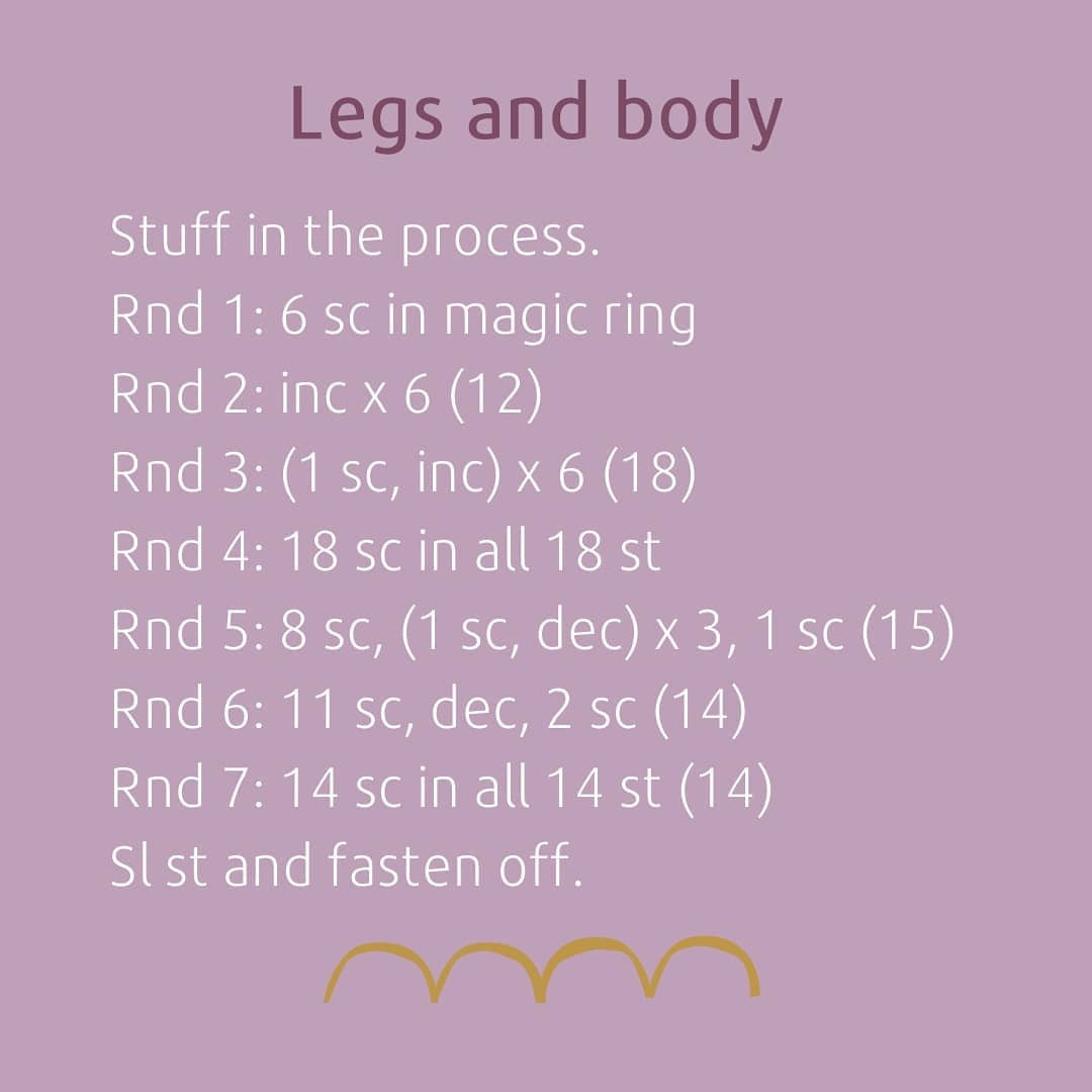 Crochet Teddy Bear Pattern Chart