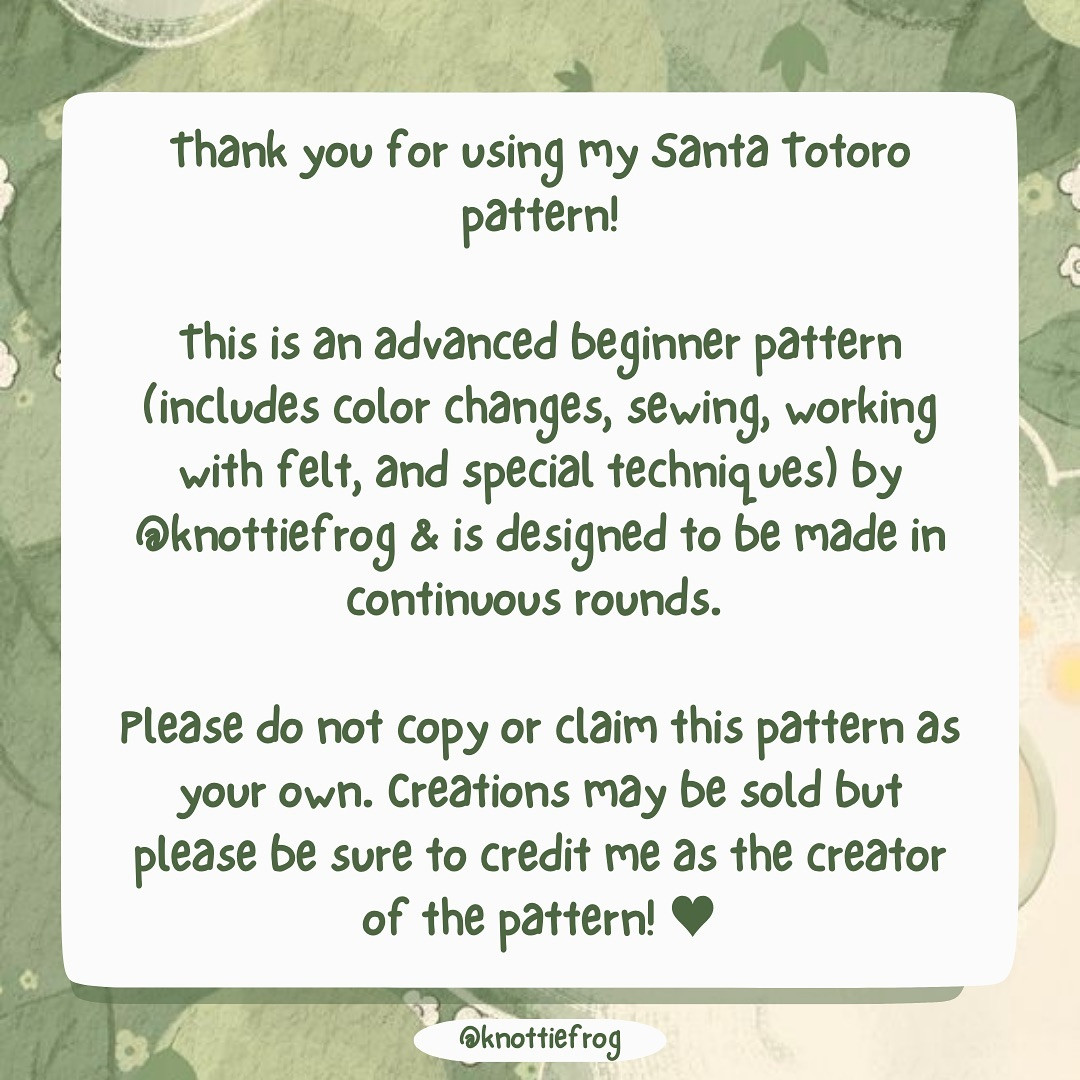 Crochet Totoro Santa Hat Pattern Download