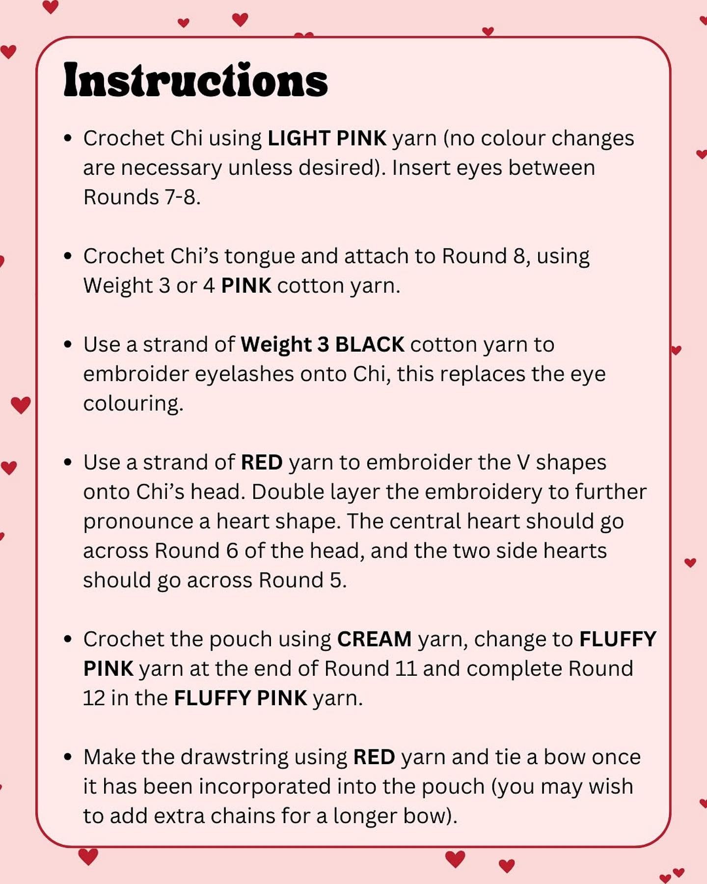 Crochet Valentine's Chi Pattern Chart