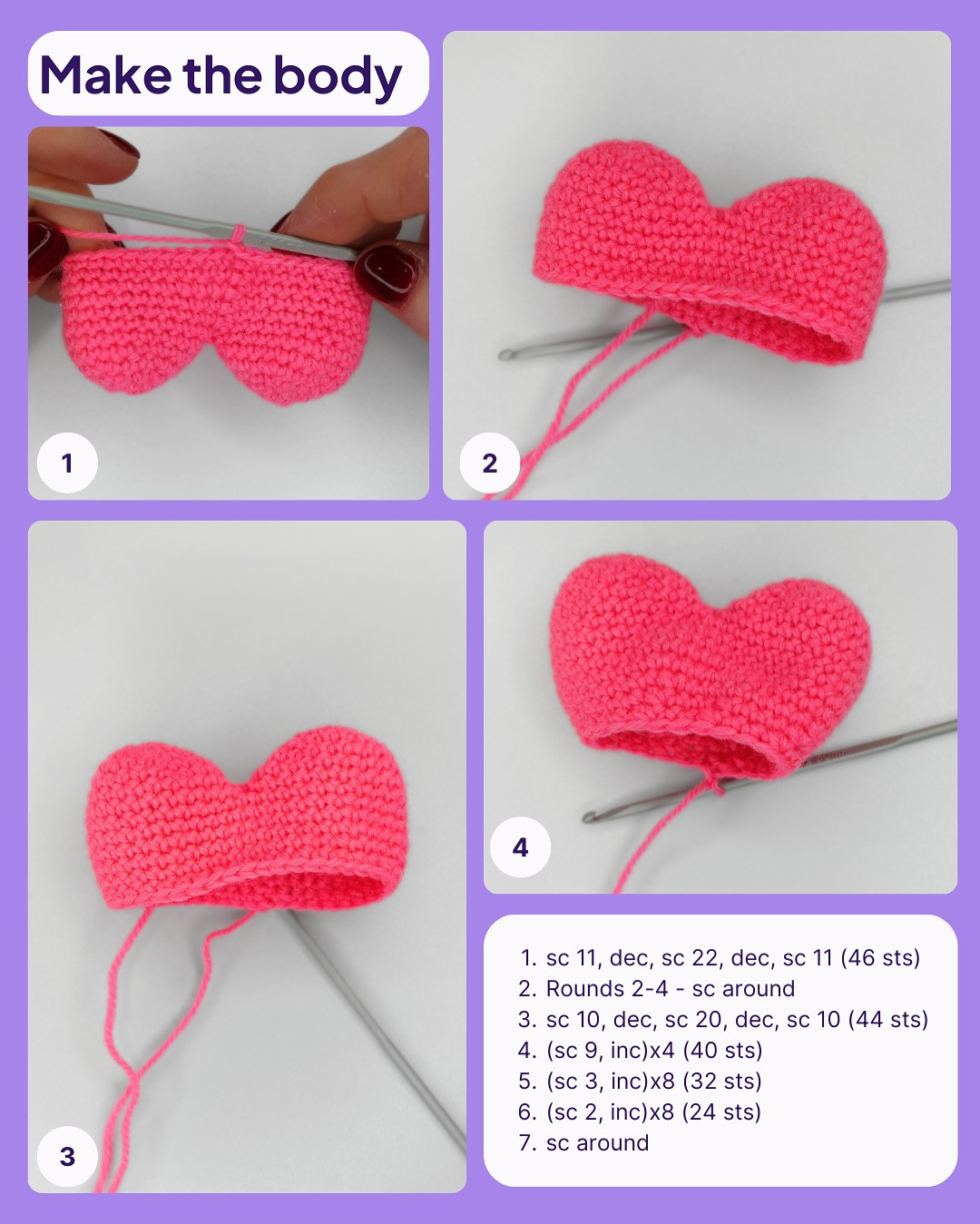 Crochet Your Own Heart Charm Pattern
