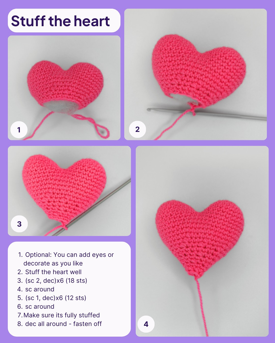 Crochet Your Own Heart Charm Pattern