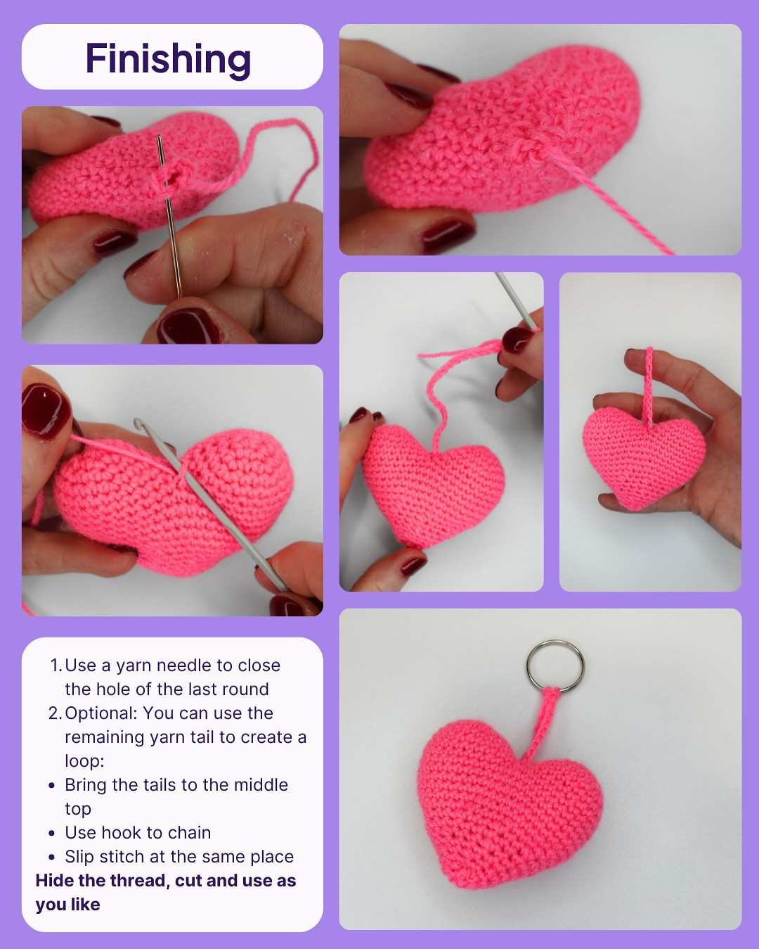 Crochet Your Own Heart Charm Pattern