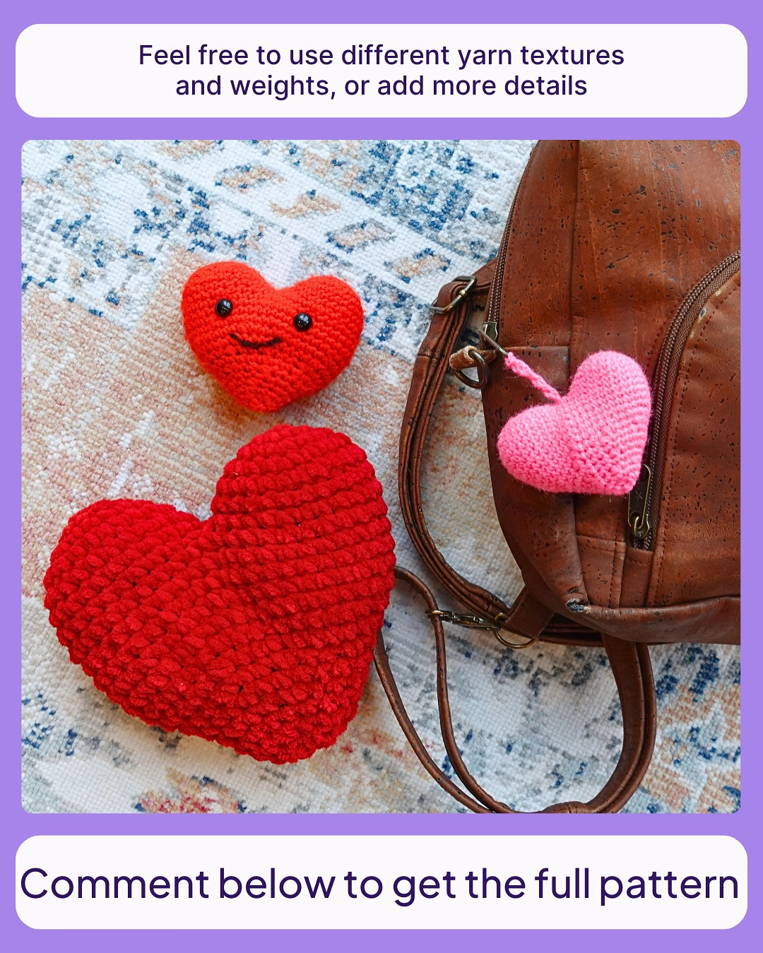 Crochet Your Own Heart Charm Pattern