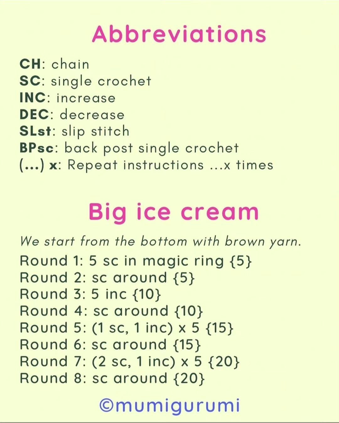 Cute Crochet Monster Ice Cream Family Pattern