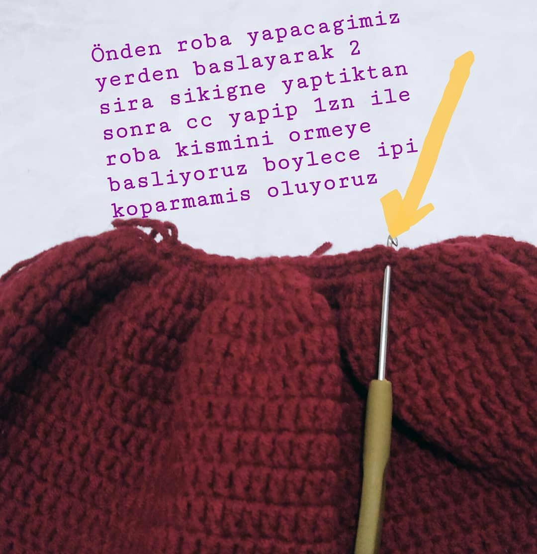 Defne Bebek Elbise, Şapka ve Ayakkabı Tığ İşi Modeli