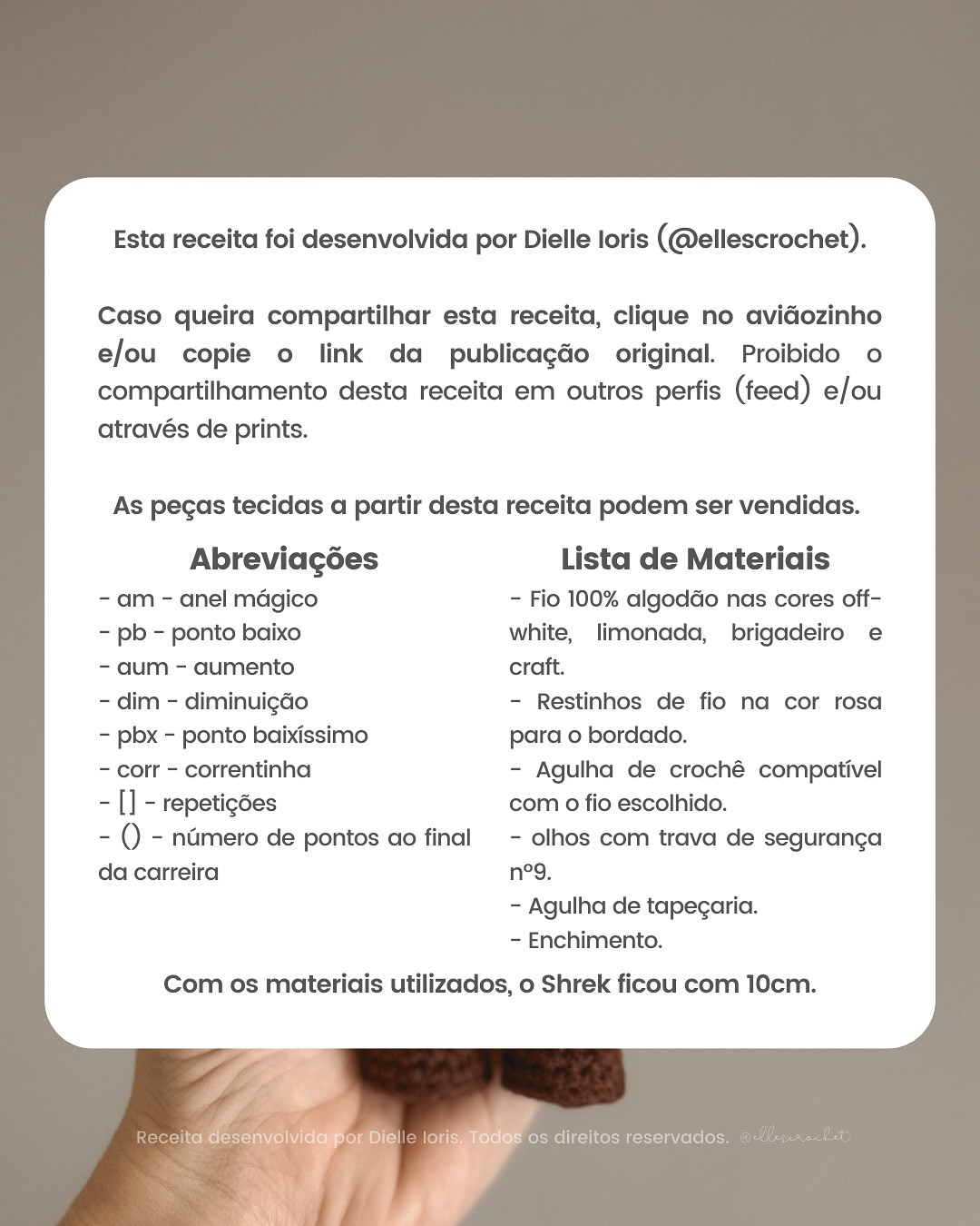 Desafio de março: Mini Shrek em crochê. Gráfico gratuito!