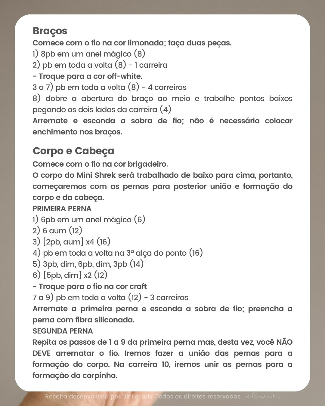 Desafio de março: Mini Shrek em crochê. Gráfico gratuito!