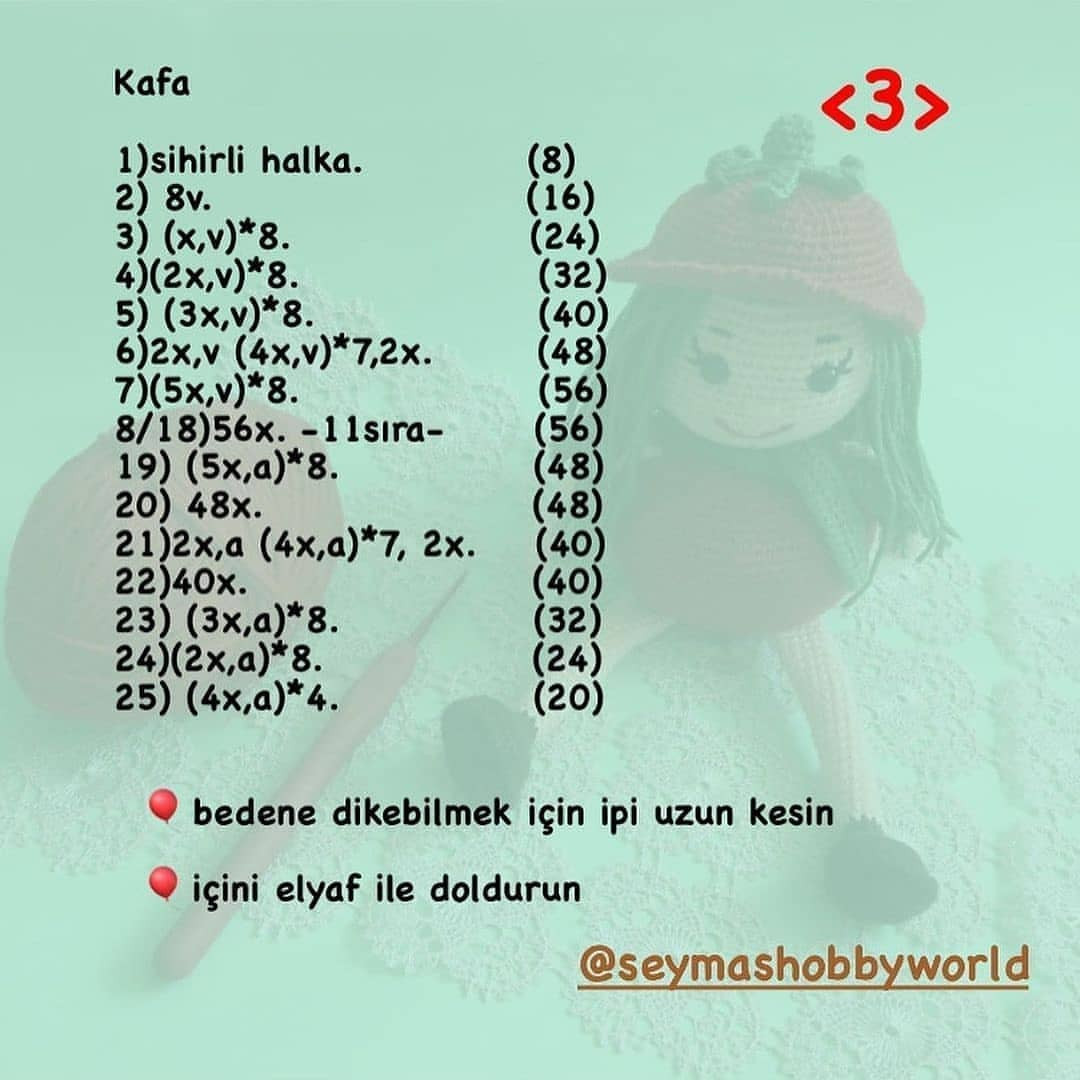 Domates Kız Bebek Amigurumi Şeması