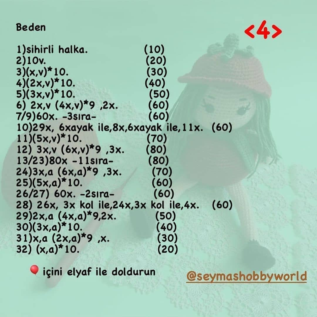 Domates Kız Bebek Amigurumi Şeması