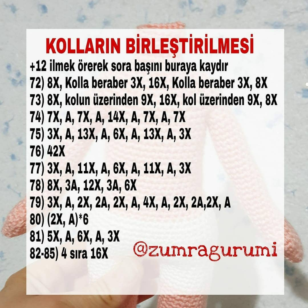 Duru Bebek Şeması: Kolların Birleştirilmesi