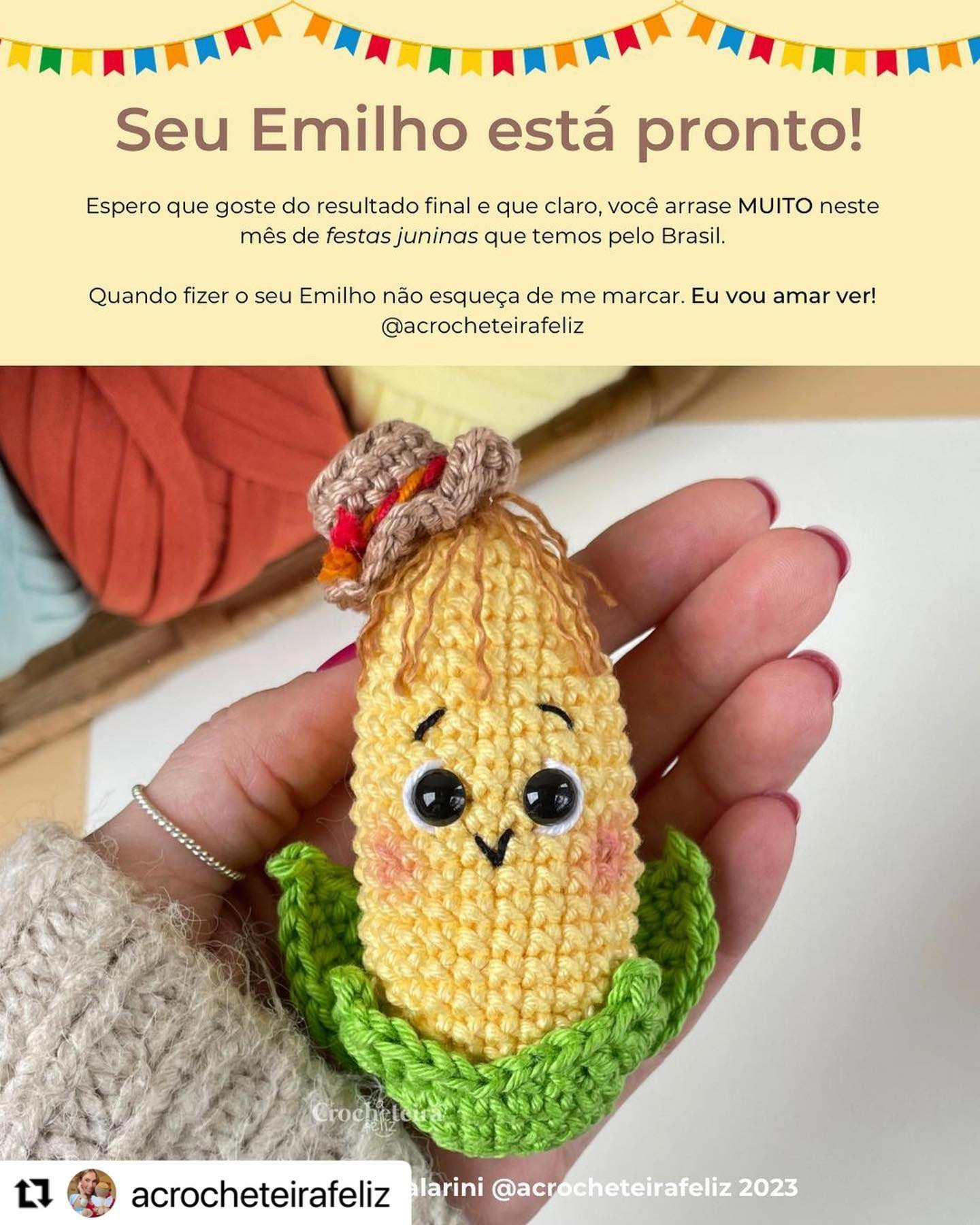 EMILHO: Gráfico de crochê grátis do milho feliz
