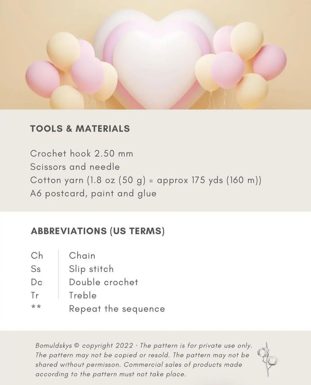 English: Crochet Heart Flamingo Pattern: Valentine's Day Craft