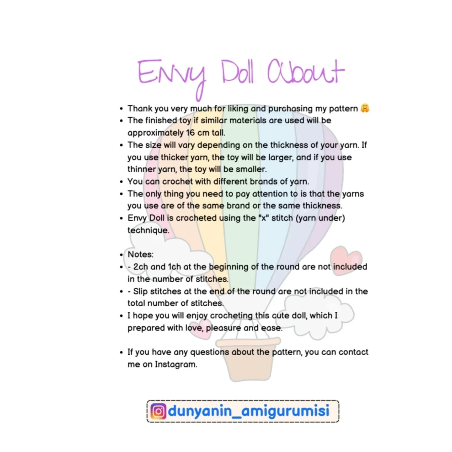 envy doll pattern crochet