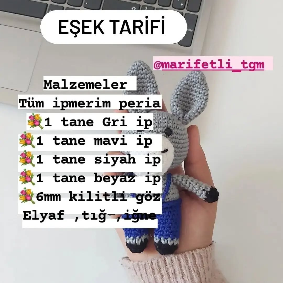 Eşek Amigurumi Tığ İşi Tarifi