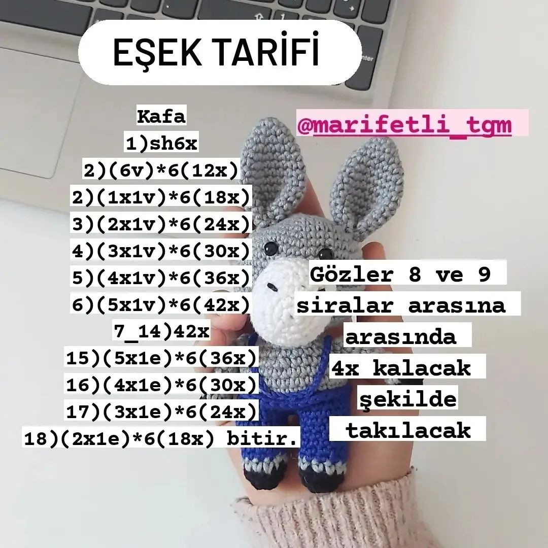 Eşek Amigurumi Tığ İşi Tarifi