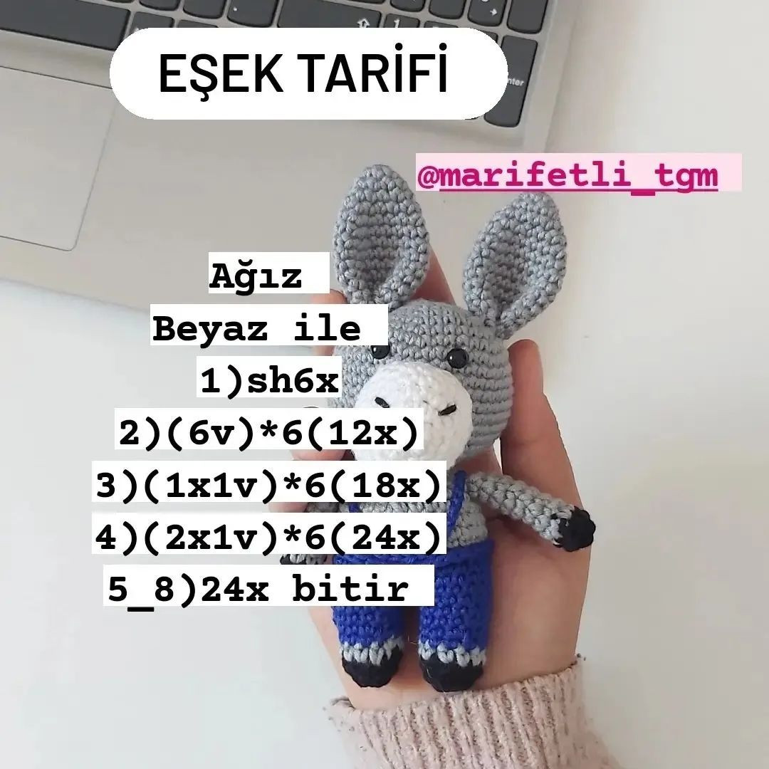Eşek Amigurumi Tığ İşi Tarifi