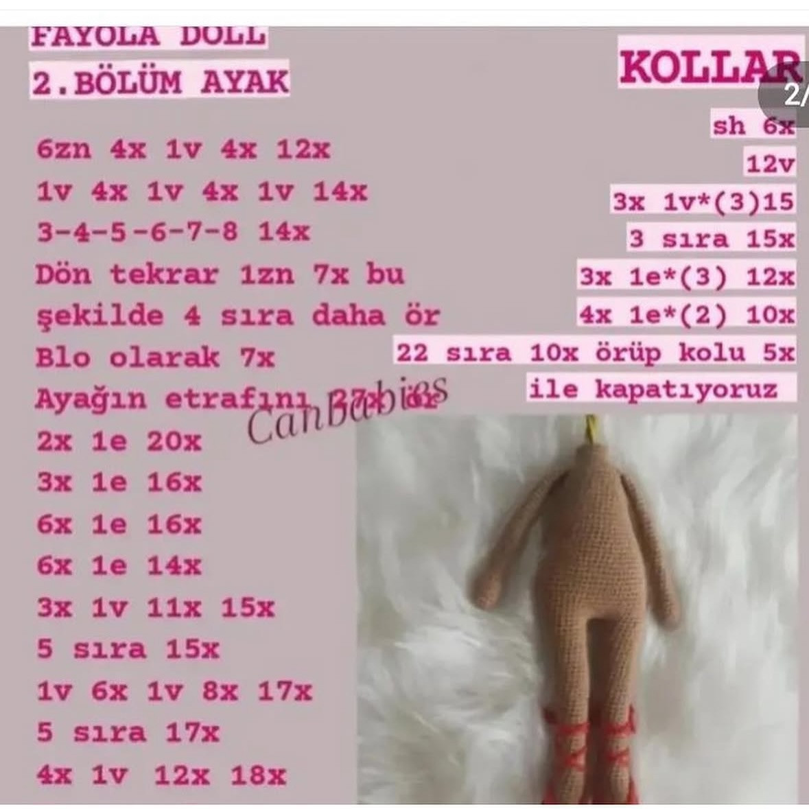 Fayola Bebek Amigurumi Şeması