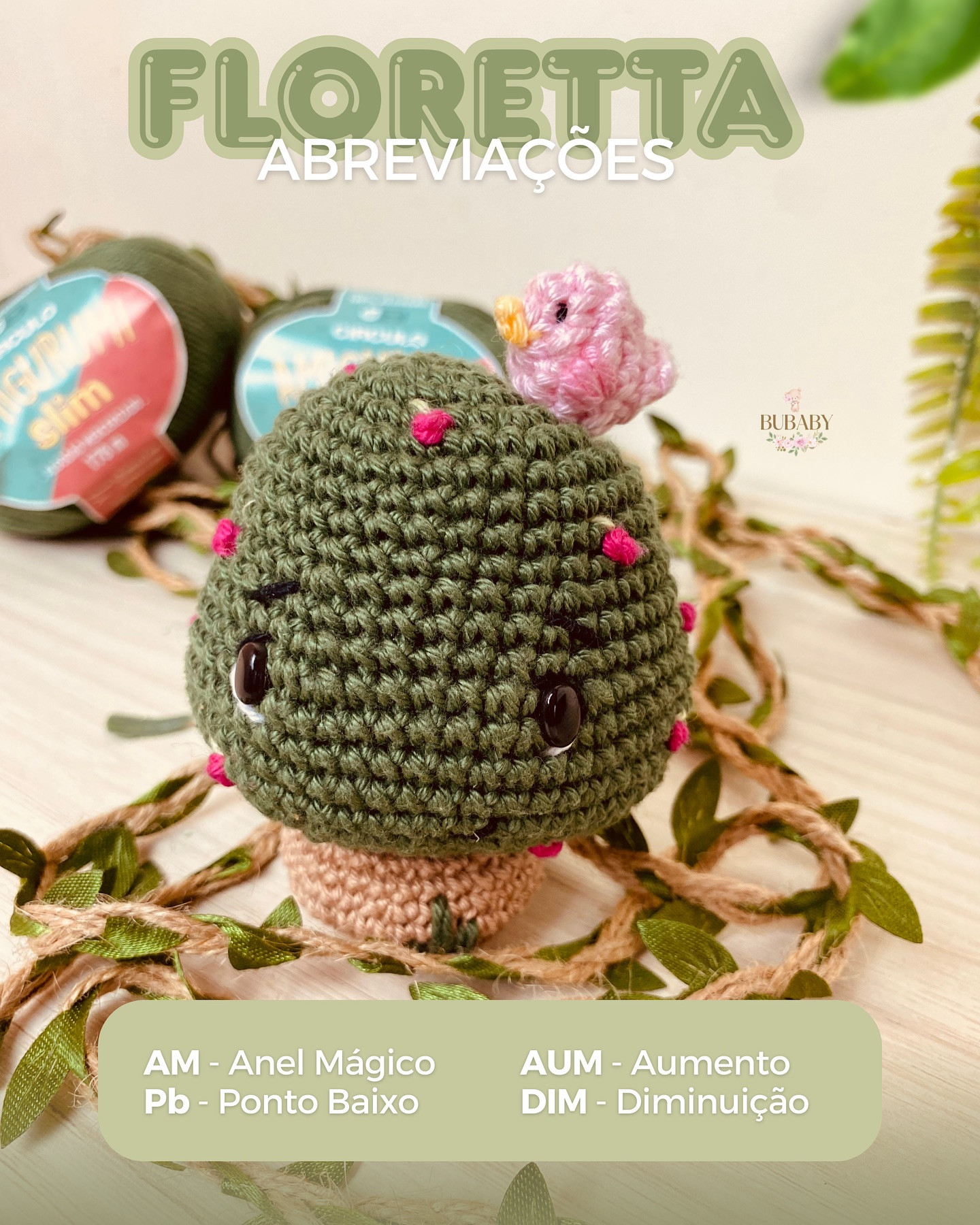 Floretta: Gráfico de amigurumi de cacto grátis!