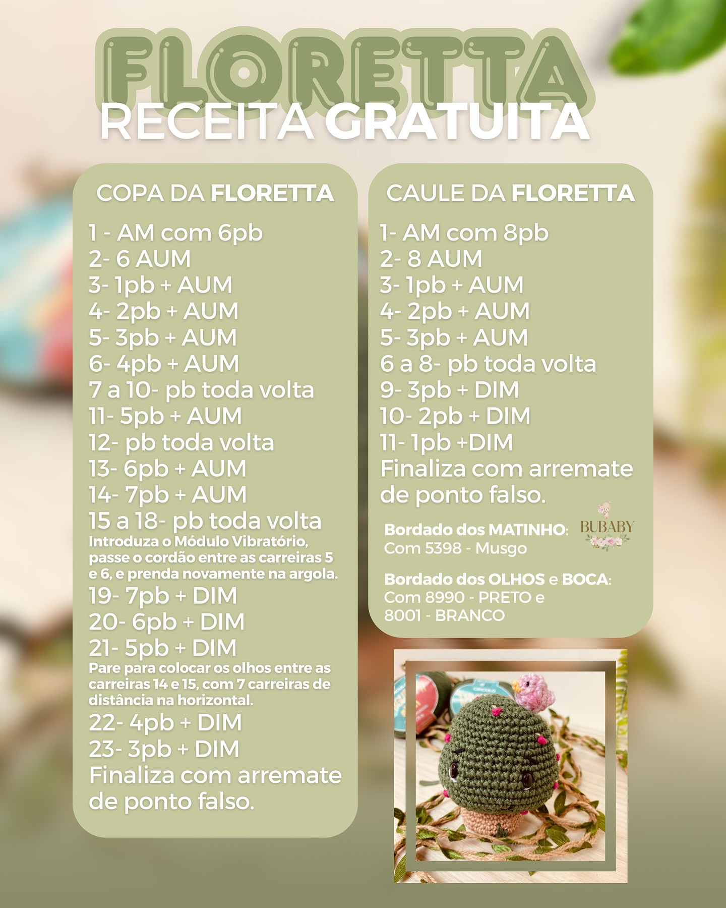 Floretta: Gráfico de amigurumi de cacto grátis!
