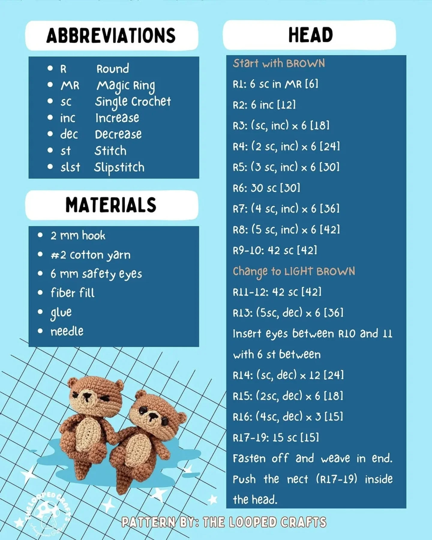 Free Amigurumi Otter Crochet Pattern