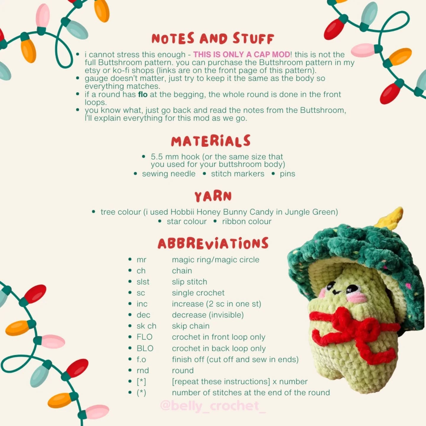 Free Christmas Tree Cap Crochet Mod for Buttshroom