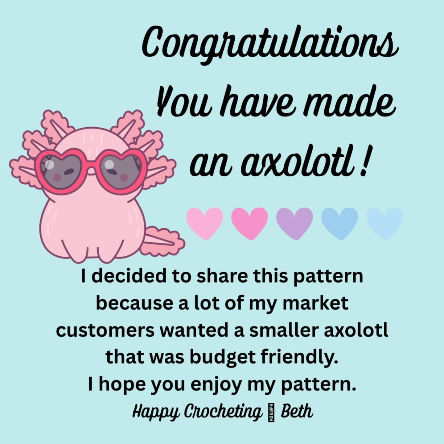 Free Crochet Axolotl Keychain Pattern