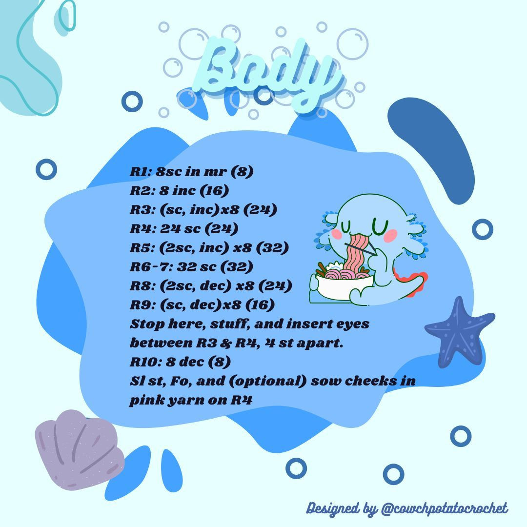 Free Crochet Axolotl Pattern
