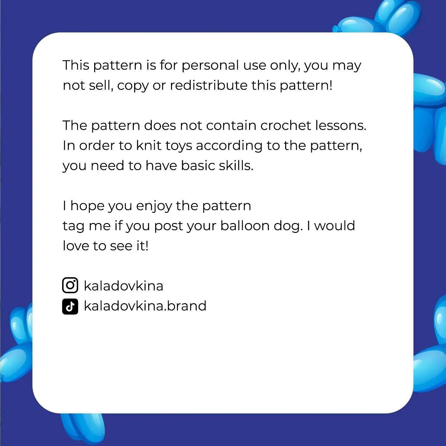 Free Crochet Balloon Dog Pattern