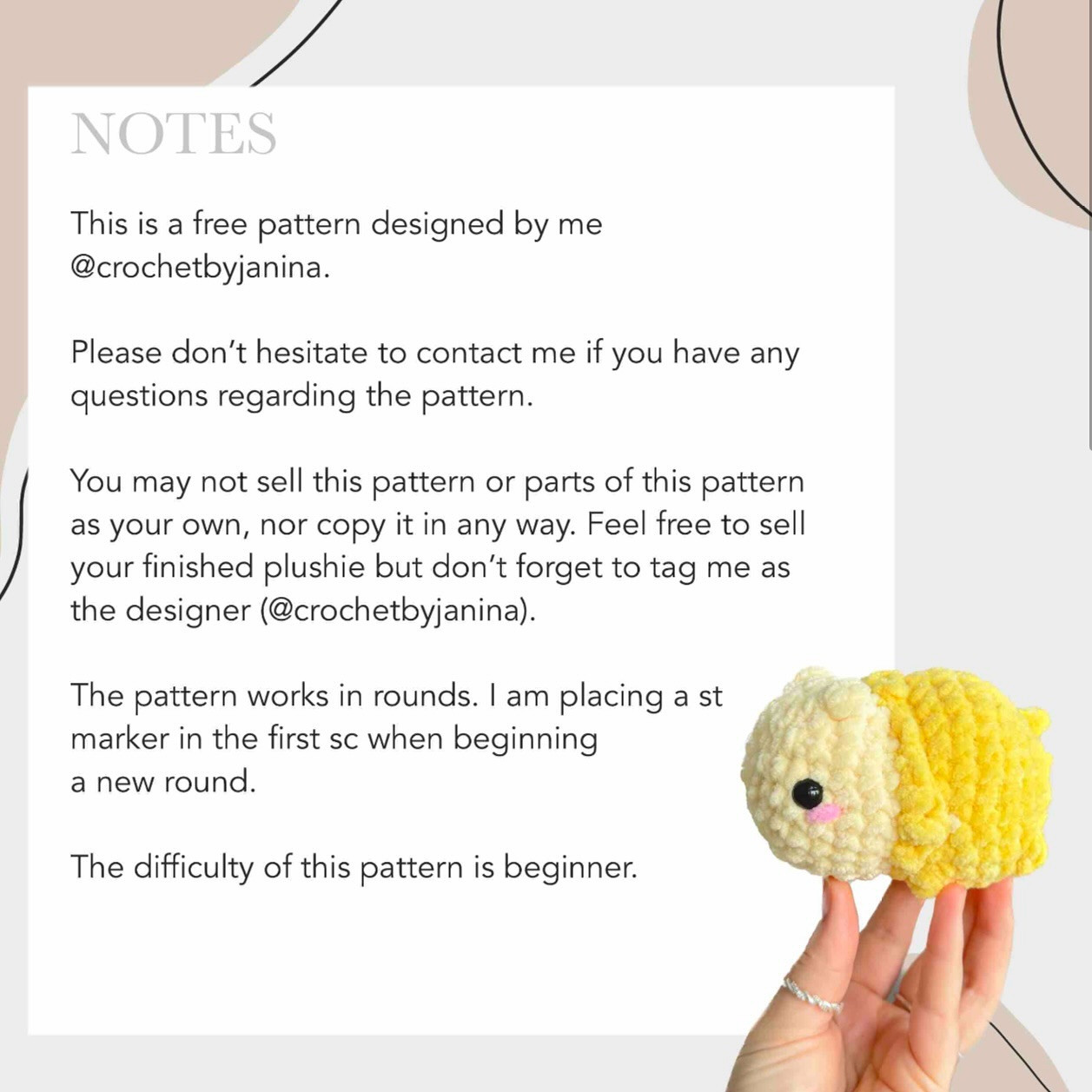 Free Crochet Banamster Pattern: No-Sew Amigurumi