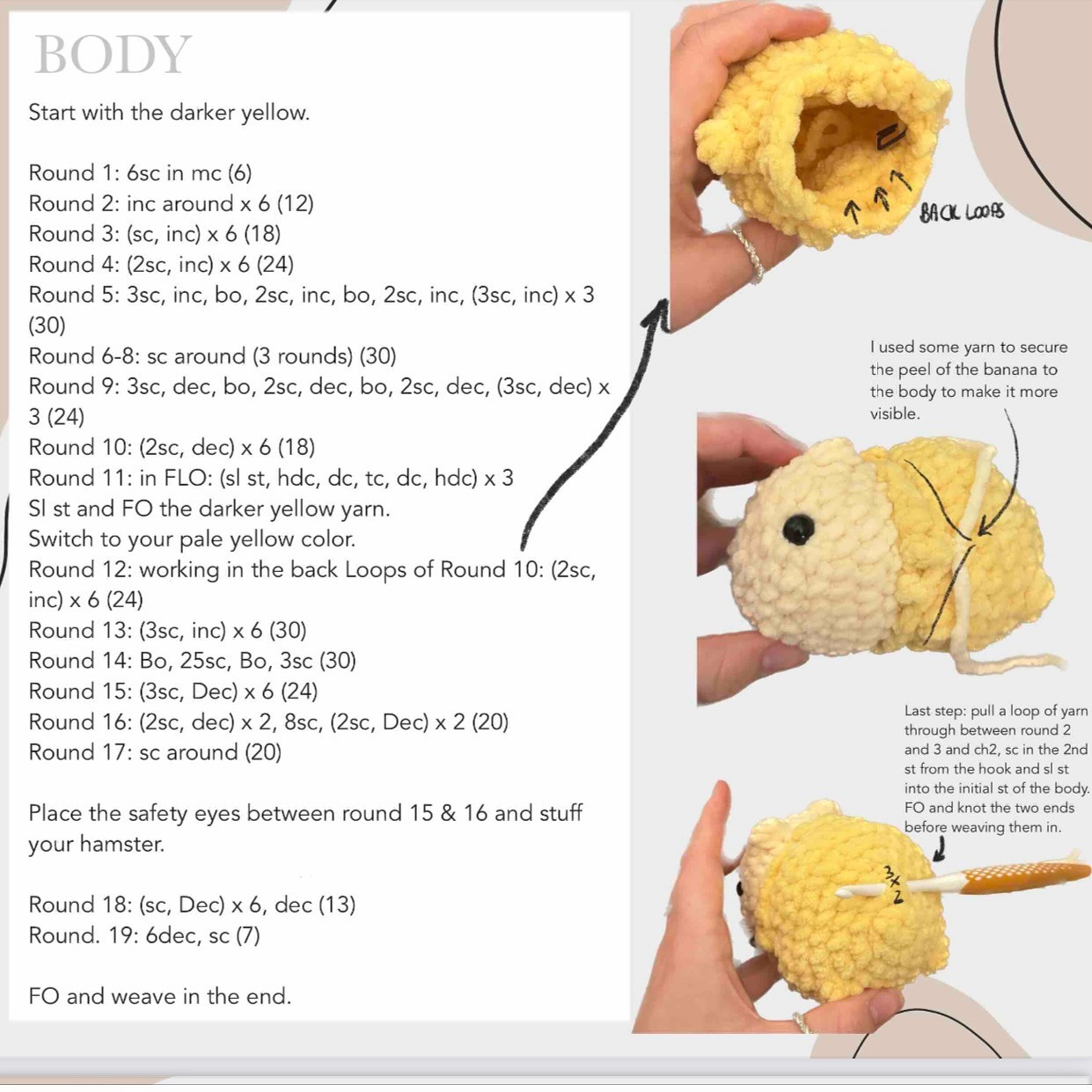 Free Crochet Banamster Pattern: No-Sew Amigurumi