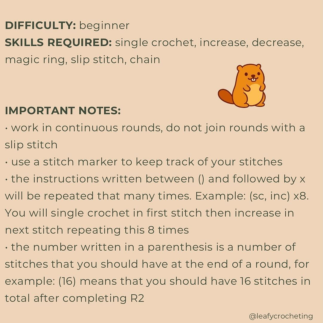 Free Crochet Beaver Pattern: Adorable Amigurumi