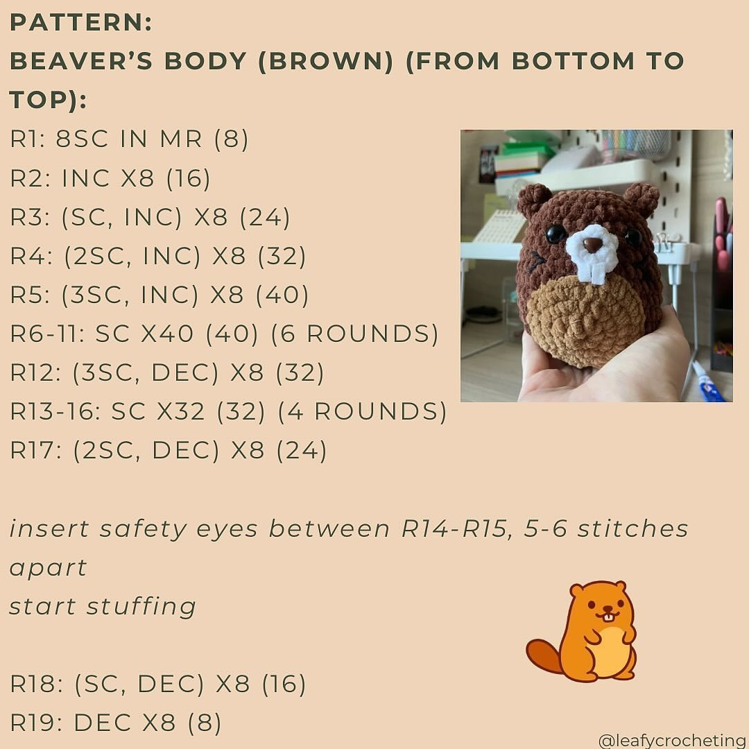 Free Crochet Beaver Pattern: Adorable Amigurumi