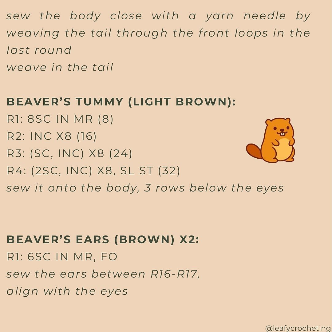 Free Crochet Beaver Pattern: Adorable Amigurumi