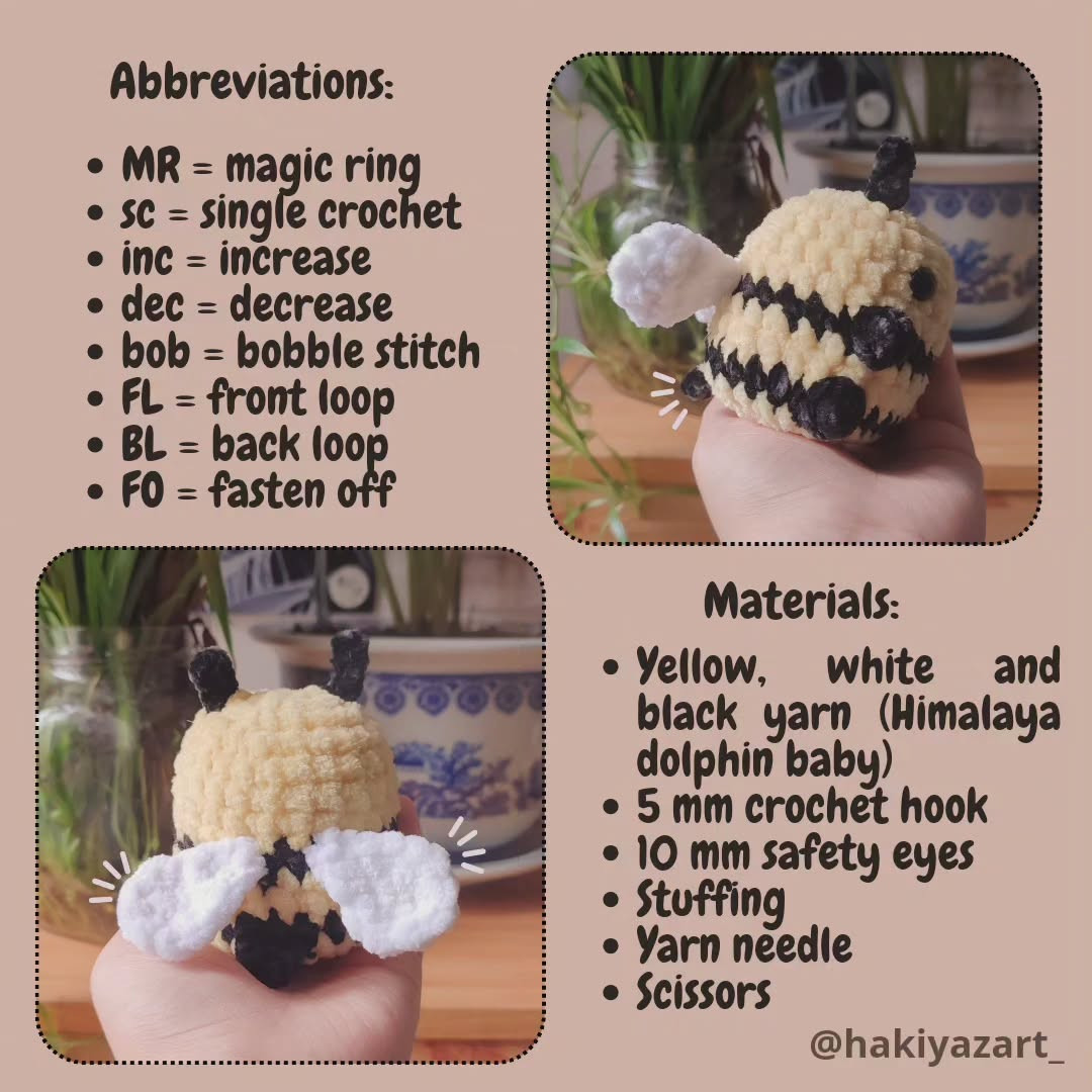 Free Crochet Bee Pattern: Low-Sew Amigurumi