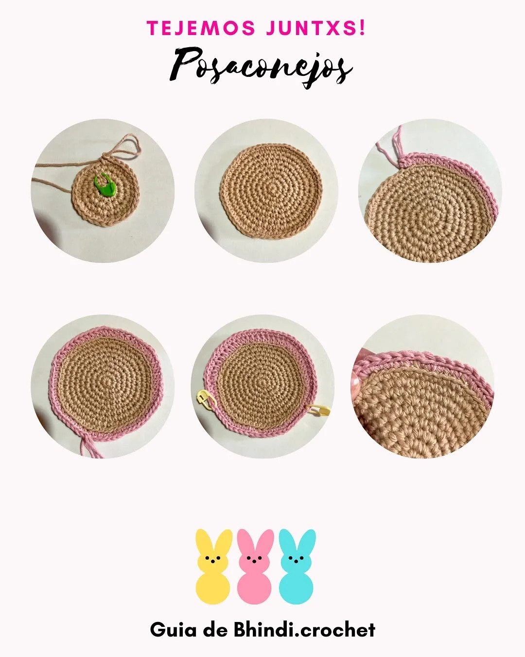 Free Crochet Bunny Coasters Pattern